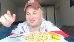 МУКБАНГ Наггетсы и спагетти / ОБЖОР Наггетсы и сырный соус / MUKBANG ИТИНГ