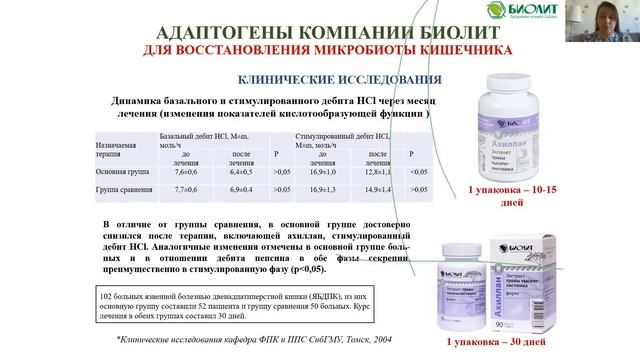 Ахиллан для восстановления микробиоты кишечника.  Отрывок из лекции Н. В. Коротченко «Стресс»