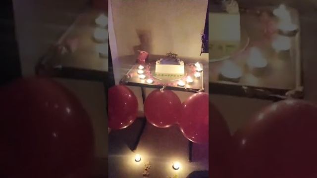 6th month Anniversary Surprise #viral #couple #shorts #love #trending #decoration #memory  #cake🎂👫❤