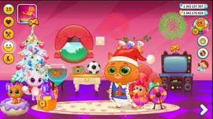 КОТИК БУБУ.НОВОГОДНЕЕ ПОЗДРАВЛЕНИЕ  от Бубу.Мультик игра Bubbu про котят  на TV Мяу