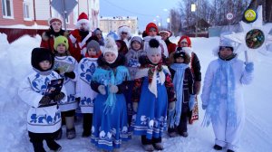 Воспитанники Воскресной школы поздравили жителей Красноселькупа с Рождеством