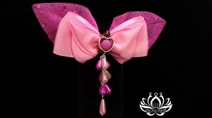 LLL-LenaLentaLepestok. L148. Заколка для волос ручной работы Бантик "Барби" Канзаши на волосы ваши