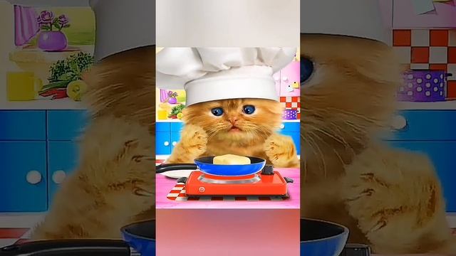 قط مضحك😃يطبخ في البيض المقلي🍛قط ظريف ومسلي 2023😻/cute cat cooking #shorts смотреть онлайн