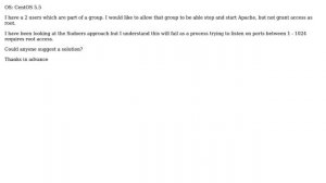 DevOps & SysAdmins: Centos Apache and Permissions (Sudoers maybe)
