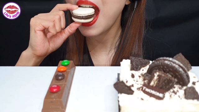 ASMR OREO & CHOCOLATE MUKBANG OREO ICEBOX CAKE OREO ICESAND OREO MILKSNACK CHOCOLATE MACARON KITKAT