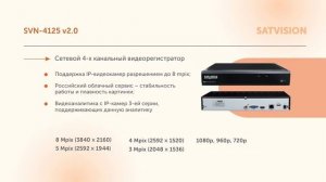 Сетевые видеорегистраторы Satvision SVN-4125 v2.0, SVN-8125 v2.0, SVN-3125 v2.0