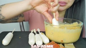 ASMR GRILL CHEESY RICE CAKE + CHEESE FONDUE (EXTREME CHEWY EATING SOUNDS) NO TALKING | SAS-ASMR