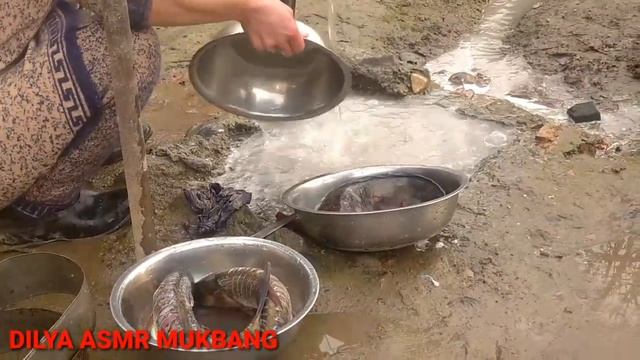 Rural life of Uzbekistan.Coocing fish. Селькая жизнь Узбекистана.Гатовим рыбу. смотреть онлайн