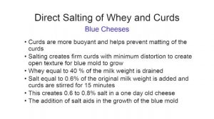Salting techniques for cheesemaking by Peter Dixon