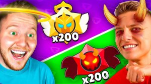 БИТВА х400 ПРИЗОВ АНГЕЛЫ vs ДЕМОНЫ В BRAWL STARS *Поззи и Холдик* - ПОЗЗИ