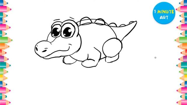 1 Minute Art - How to Draw a Crocodile
