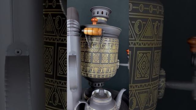 Чукотка на 5 литров! Самовар в наборе с чайником, подносом, сахарницей и трубой #shorts #самовар смотреть онлайн