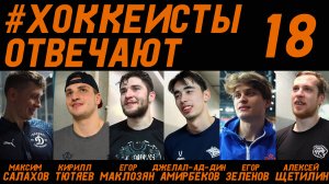 «ХОККЕИСТЫ ОТВЕЧАЮТ» 18: Салахов, Тютяев, Маклозян, Амирбеков, Зеленов, Щетилин