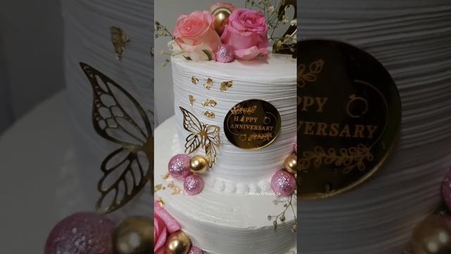 25th Anniversary Cake Design..😍❤️ #honeykirasoise #shorts #youtubeshorts #shortvideo #cakedecoratin