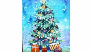 Как нарисовать елку поэтапно гуашью. Новогодний рисунок елка.