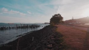 Живописная прогулка на рассвете по утрам в Астории, набережная Орегона, бинауральный звук