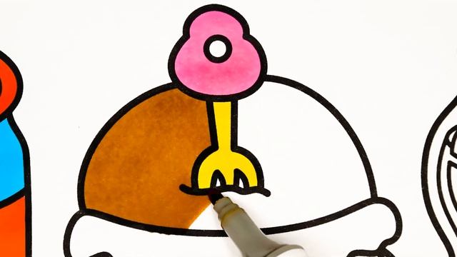 Coloring Fast food - Burger and Cola - Drawing Picture | Art Box смотреть онлайн