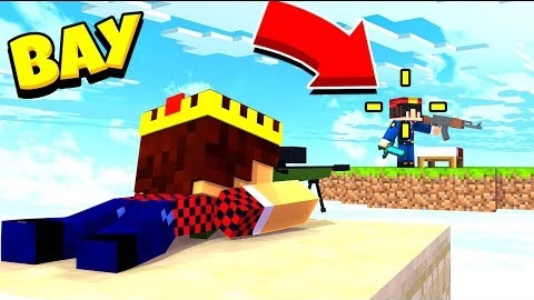 БЕД ВАРС С АВТОМАТОМИ! ПОДСТРЕЛИЛ ВРАГА СО СНАЙПЫ! МАЙНКРАФТ смотреть онлайн