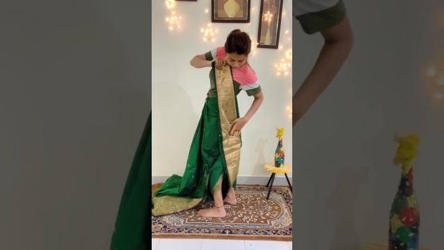 सहावारी साडी पासून नऊवारी सारी नेसा| how to wear nauvari saree | नऊवारी saree kshi nesaychi смотреть онлайн