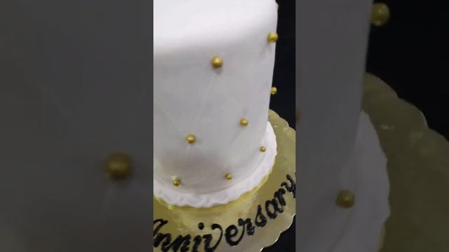 Simple Mini Fondant Cake Happy Anniversary Design #shorts @Junito Cake Design Ideas