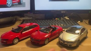 Обзор моделей Alfa Romeo 159 SW(Motormax),Alfa Brera (Cararama) и Alfa Spider(Welly) в масштабе 1/24