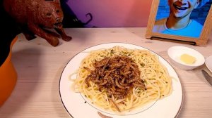 How to make mealworm spaghetti [fictional video] | Monster Meal ASMR eating sounds | Kluna Tik styl