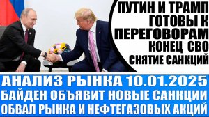Анализ рынка 10.01 / Путин и Трамп готовятся к переговорам / Конец Сво снятие санкций / Обвал рынка!