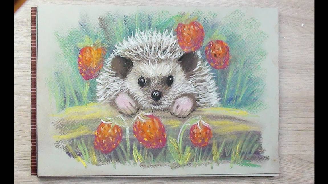 Как нарисовать ежика пастелью - простой способ. Пошаговая инструкция для начинающих смотреть онлайн