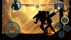 прохожу титана с когтями рыся,пластинчатый меч и тонфа бластер в shadow fight 2