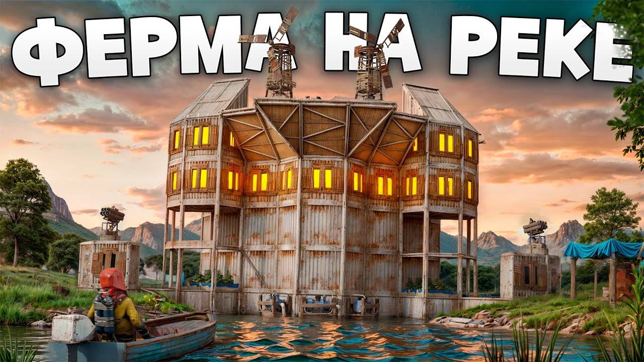 ЛИЧНАЯ РАЗРАБОТКА С ФЕРМОЙ ВНУТРИ НА САМОЙ ОГРОМНОЙ РЕЧКЕ в Раст/Rust смотреть онлайн