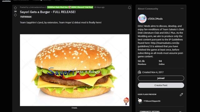 DDLC mod review 1 Sayori gets a burger is it worth playing? смотреть онлайн