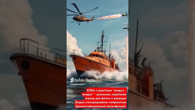 Вот что может быть на море. Демо-видео сгенерировано нейросетью. БЭКи серьезная угроза авиации флоту