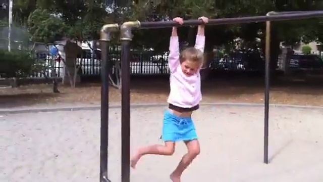 Monkey bars with Ava