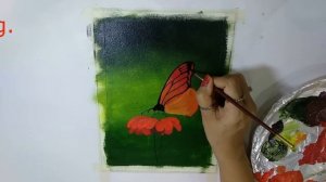 Butterfly Sitting on Flower (Drawing - Painting) Tutorial step by step | Acrylic Painting