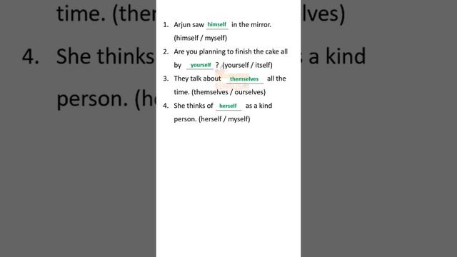 English Grammar Quiz | Choose the correct Reflexive Pronoun #5minutesenglish