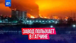 В Гатчине полыхает завод по производству ацетона, очевидцы слышали взрывы и хлопки