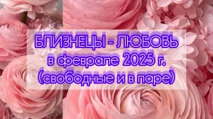 БЛИЗНЕЦЫ - ЛЮБОВЬ в феврале 25г.