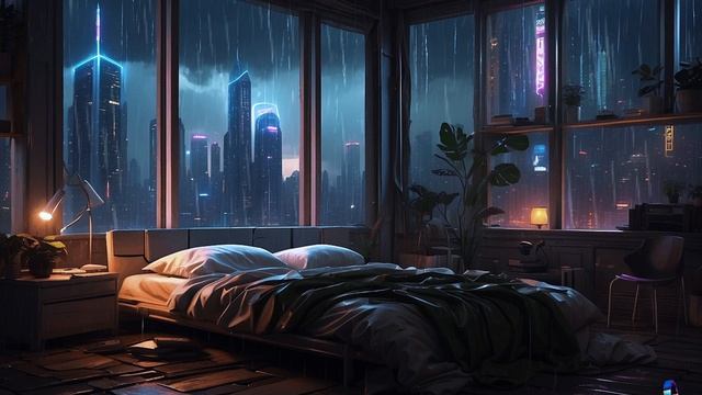 Sleep Soundly When Heavy Rain Pours Down on the City - With Melody - Rain For Sleep смотреть онлайн