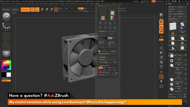 #AskZBrush_ “My model vanishes while using Live Boolean_ Why is this happening_” (720p)