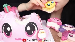ASMR ICE CREAM CAKE, TEENIEPING MACARON 캐치 티니핑 아이스크림 케이크 먹방 MUKBANG, EATING