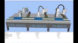 EPSON SCARA robot cycle comparison simulation of GX8, LS6 and T6