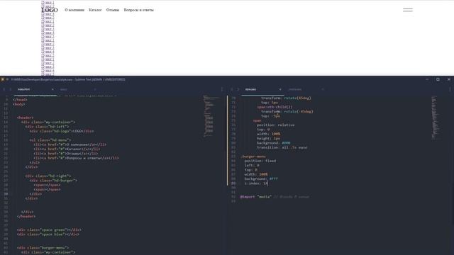 Как сделать адаптивное бургер меню на HTML, CSS и JavaScript ? смотреть онлайн