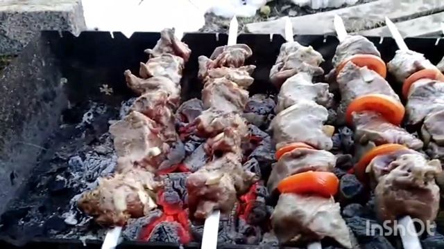 Шашлык готов. Жарим говядину . Шашлык из говядины