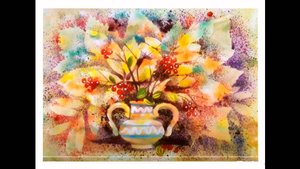 "Осенний букет".  Как нарисовать букет осенних листьев. Нетрадиционная техника "набрызг" гуашью.