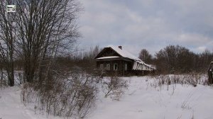 Красивые зимние дороги Ивановской области. Руины деревни Холмы. Закат над Волгой.