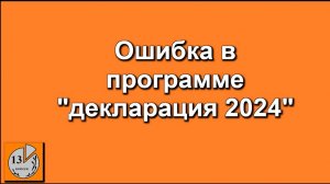 Ошибка в программе декларации 2024