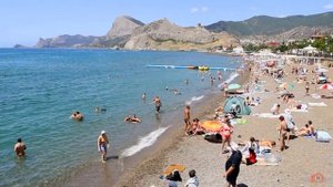 Курорт Судак. Центральный пляж. Июнь 2024 в Крыму