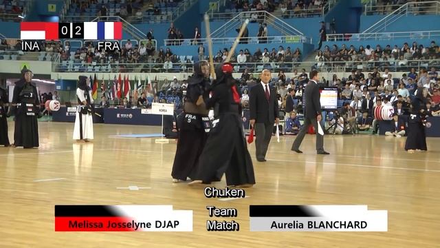 17th World Kendo Championships Women's TEAM MATCH 2ch Indonesia vs France