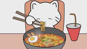 Кот Кошик - вкусная лапша