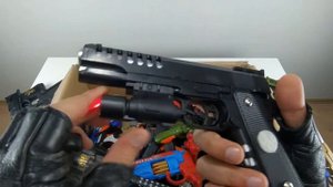 Toy Gun Collection ! Light Sound Beaded & Airsoft Guns ! Giant Box Of Toy Guns